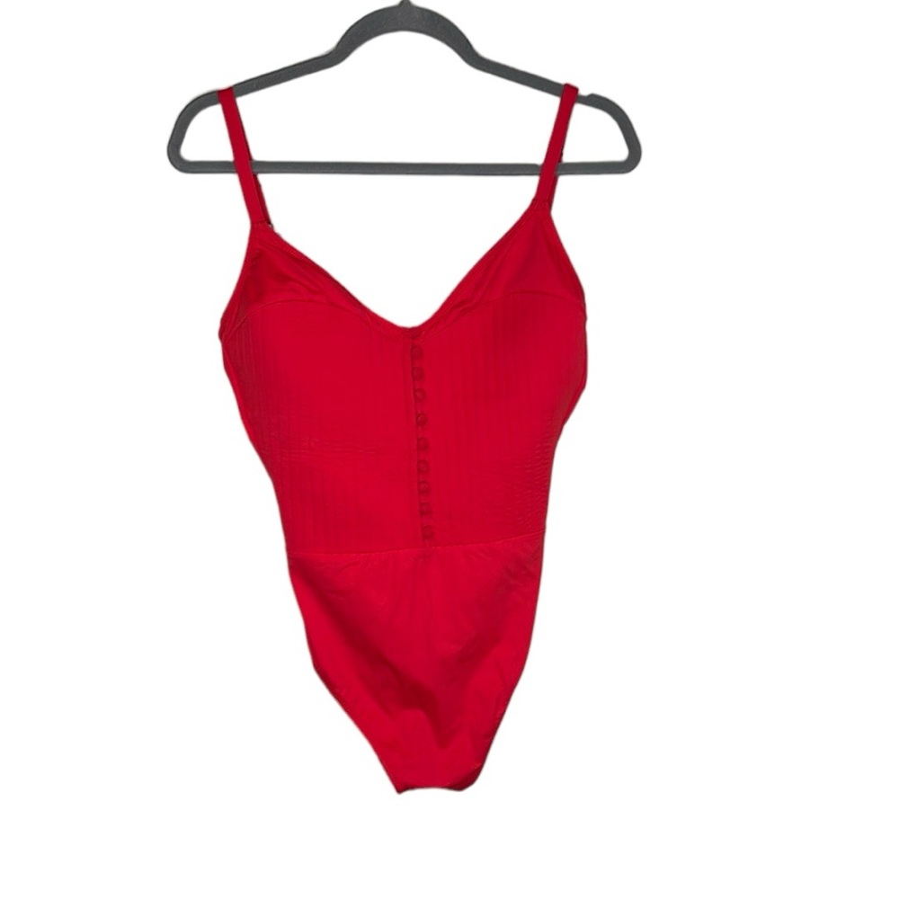 Gottex Red Ribbed Slimming Bathing Suit- NWT
